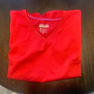 Healing Hands Scrub Top Purple Label - Yoga in Red